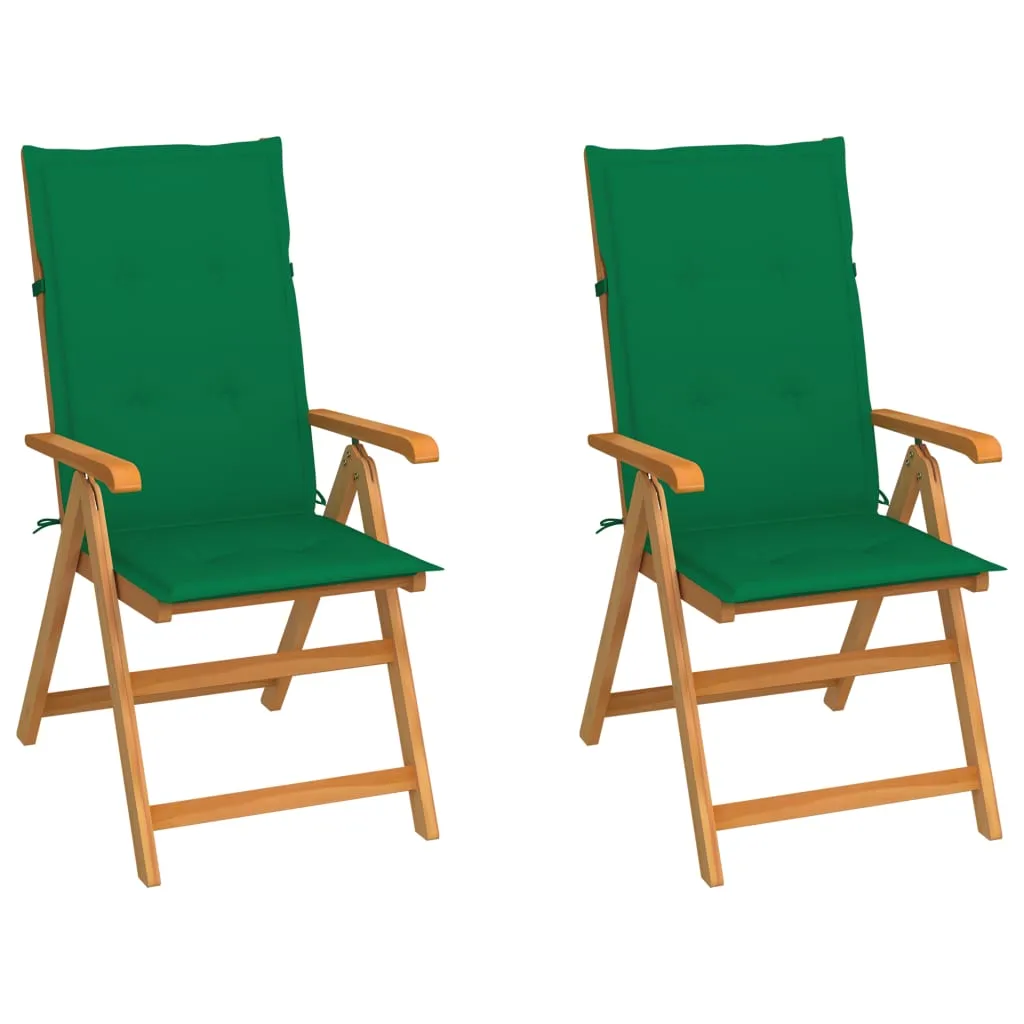 1/2/4/8x Solid Teak Wood Reclining Chairs with Cushions Multi Colors
