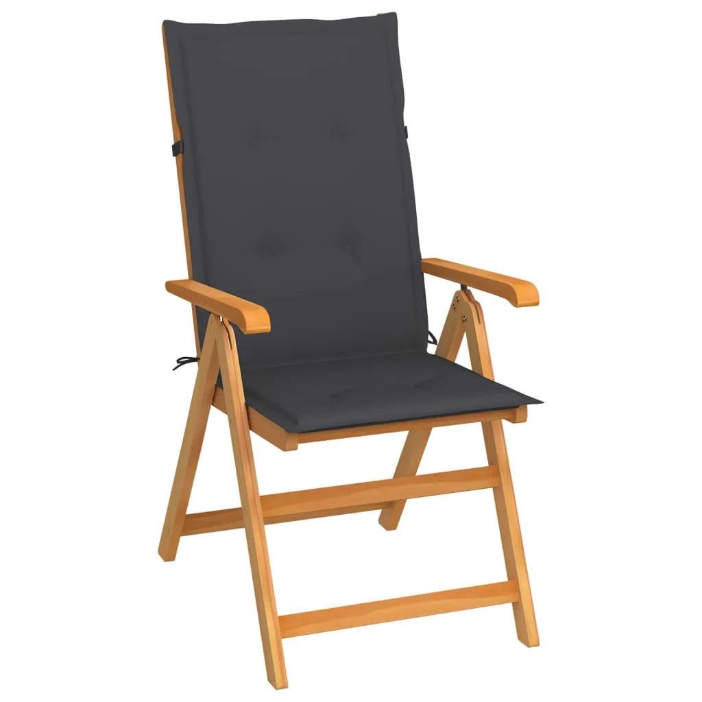 1/2/4/8x Solid Teak Wood Reclining Chairs with Cushions Multi Colors