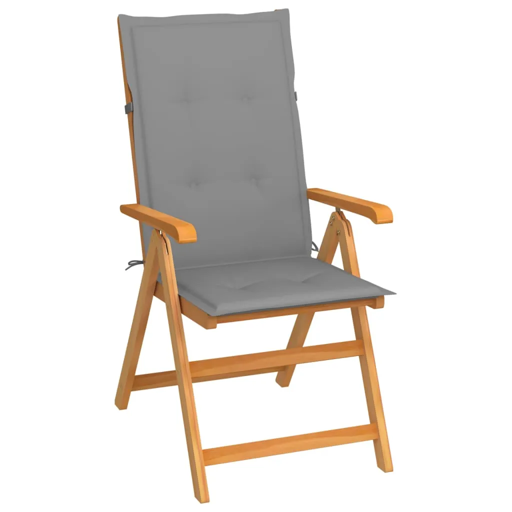 1/2/4/8x Solid Teak Wood Reclining Chairs with Cushions Multi Colors