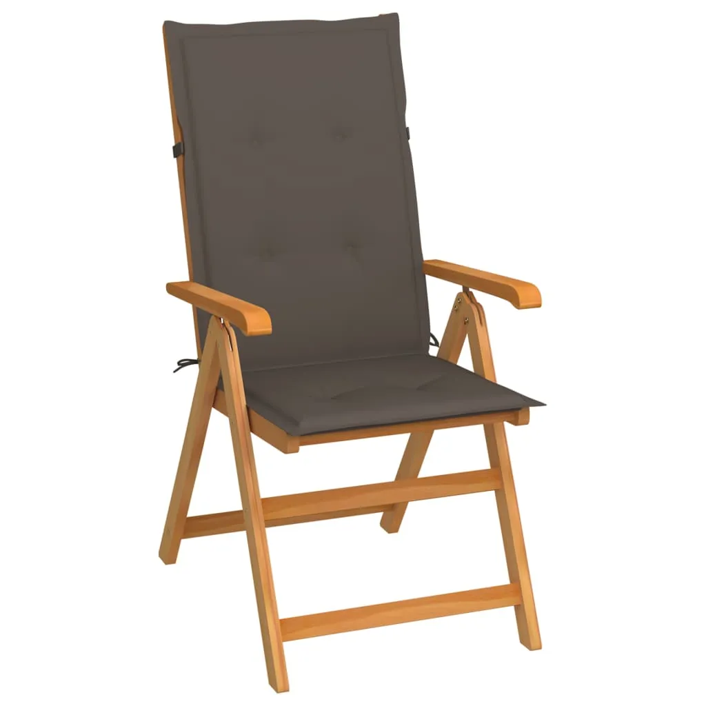 1/2/4/8x Solid Teak Wood Reclining Chairs with Cushions Multi Colors