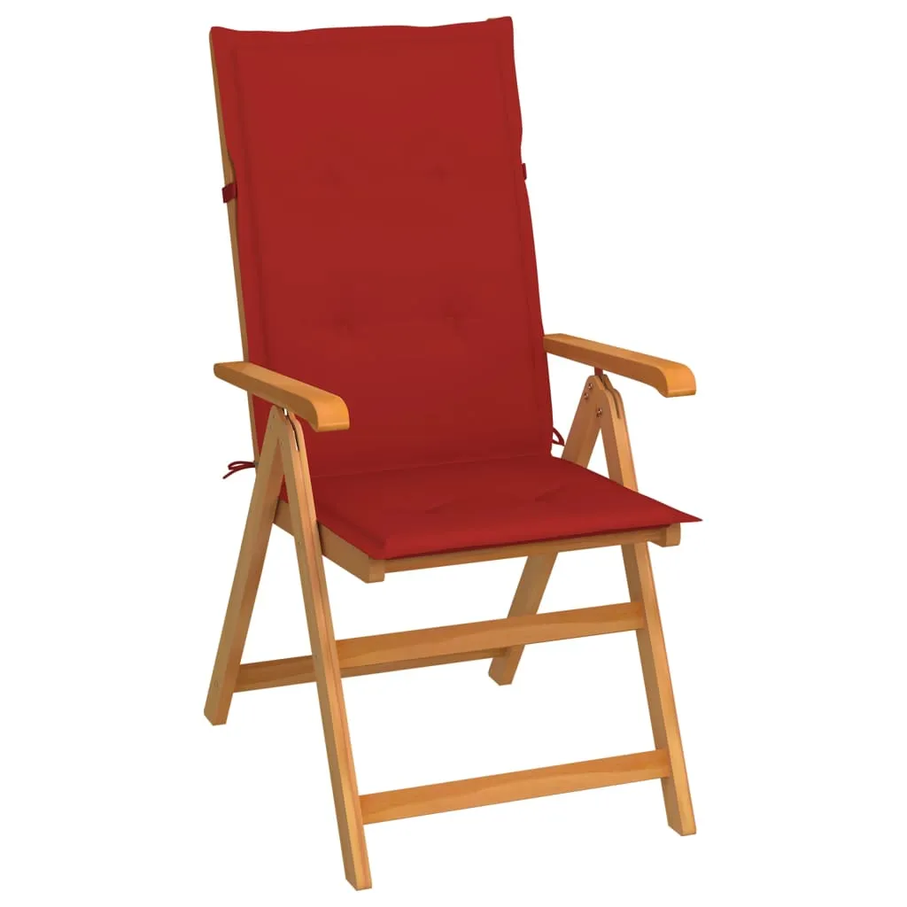 1/2/4/8x Solid Teak Wood Reclining Chairs with Cushions Multi Colors