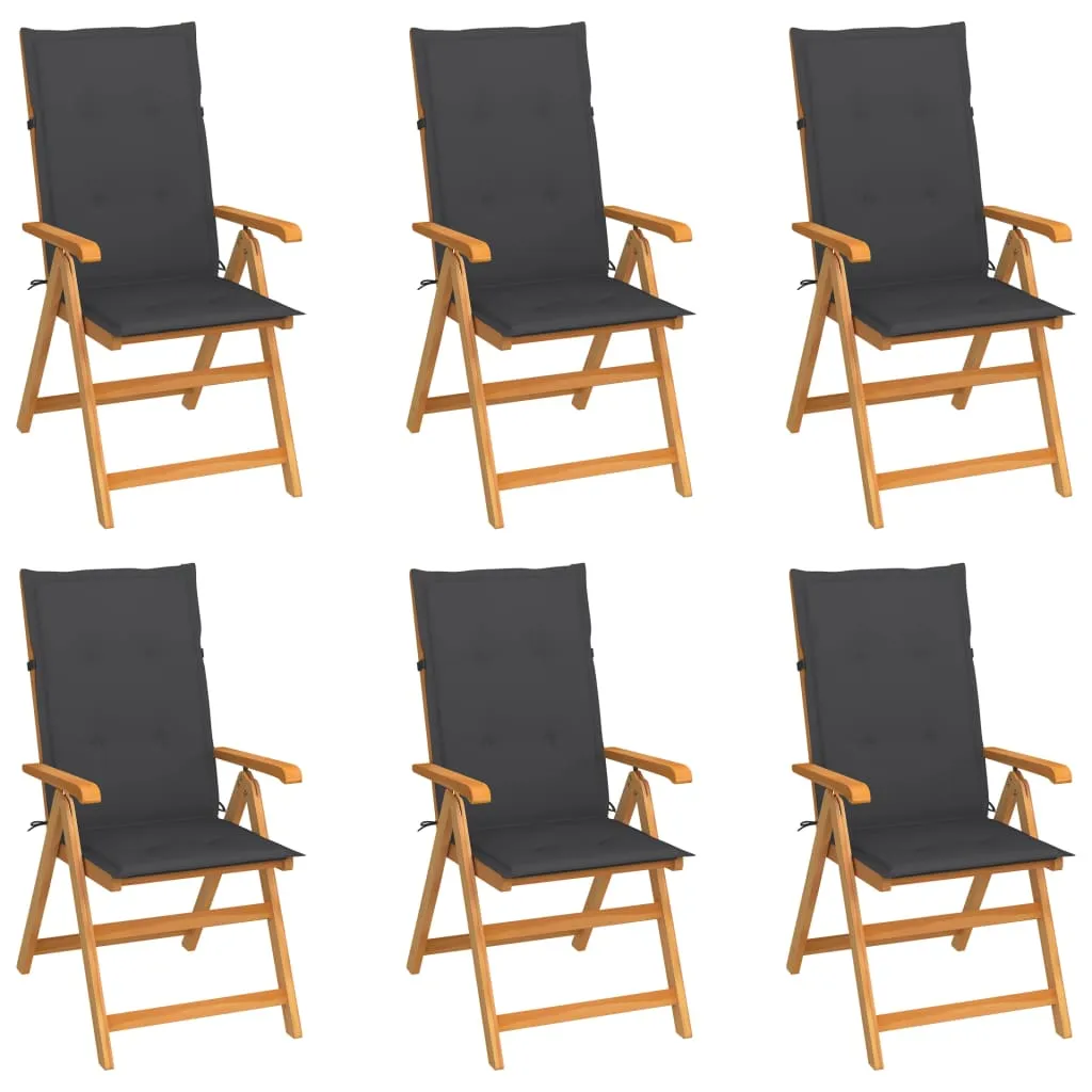 1/2/4/8x Solid Teak Wood Reclining Chairs with Cushions Multi Colors