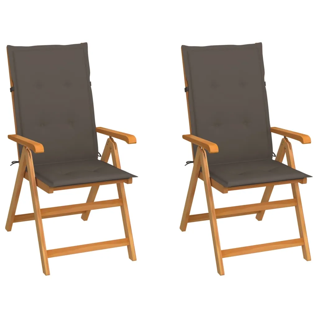 1/2/4/8x Solid Teak Wood Reclining Chairs with Cushions Multi Colors