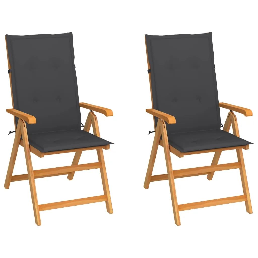 1/2/4/8x Solid Teak Wood Reclining Chairs with Cushions Multi Colors