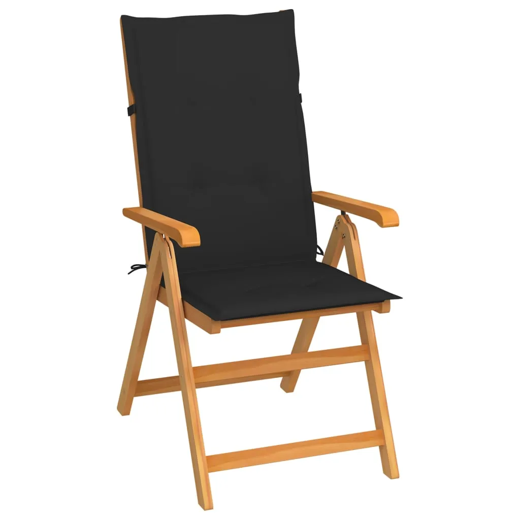 1/2/4/8x Solid Teak Wood Reclining Chairs with Cushions Multi Colors
