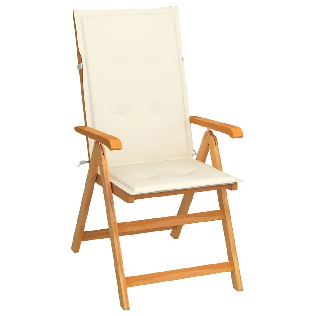 1/2/4/8x Solid Teak Wood Reclining Chairs with Cushions Multi Colors