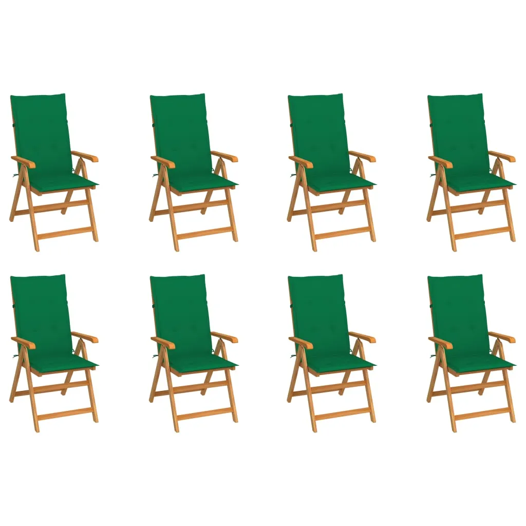 1/2/4/8x Solid Teak Wood Reclining Chairs with Cushions Multi Colors