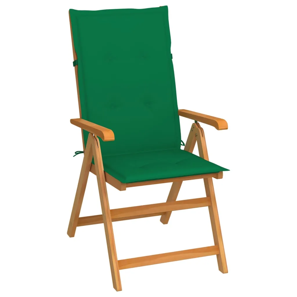 1/2/4/8x Solid Teak Wood Reclining Chairs with Cushions Multi Colors
