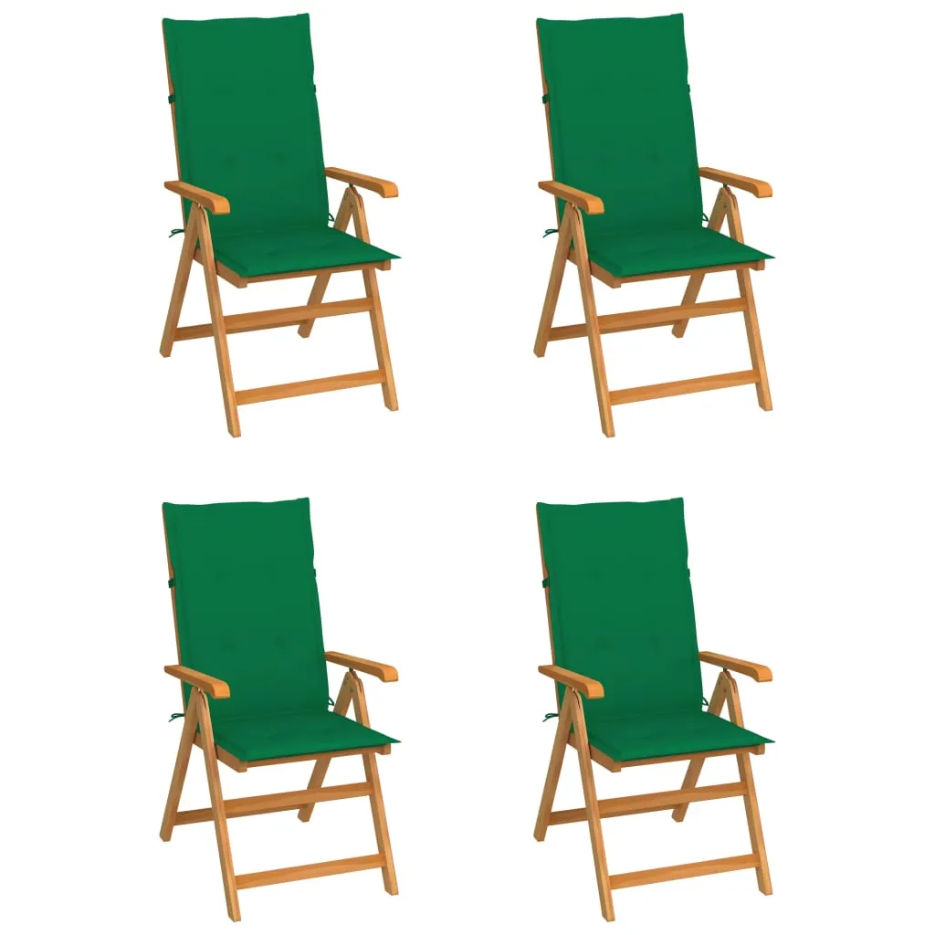 1/2/4/8x Solid Teak Wood Reclining Chairs with Cushions Multi Colors