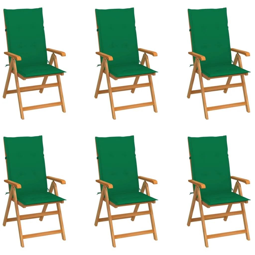 1/2/4/8x Solid Teak Wood Reclining Chairs with Cushions Multi Colors