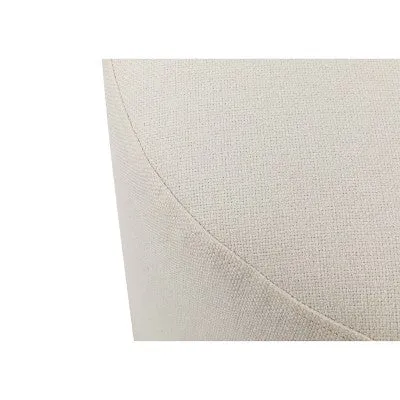 19" Round Pouf Ottoman Cream - WOVENBYRD