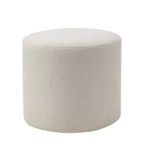 19" Round Pouf Ottoman Cream - WOVENBYRD