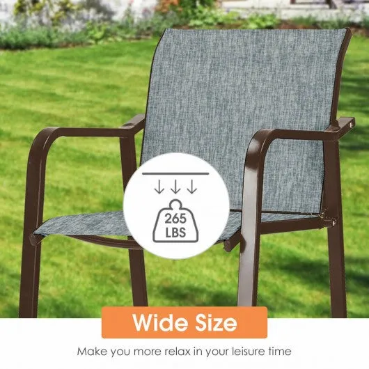 2 pcs Counter Height Stool Chair Steel Frame Dining Bar Chair-Gray