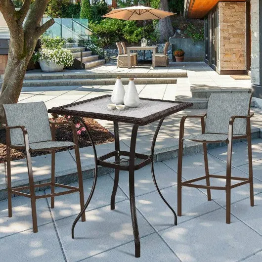 2 pcs Counter Height Stool Chair Steel Frame Dining Bar Chair-Gray
