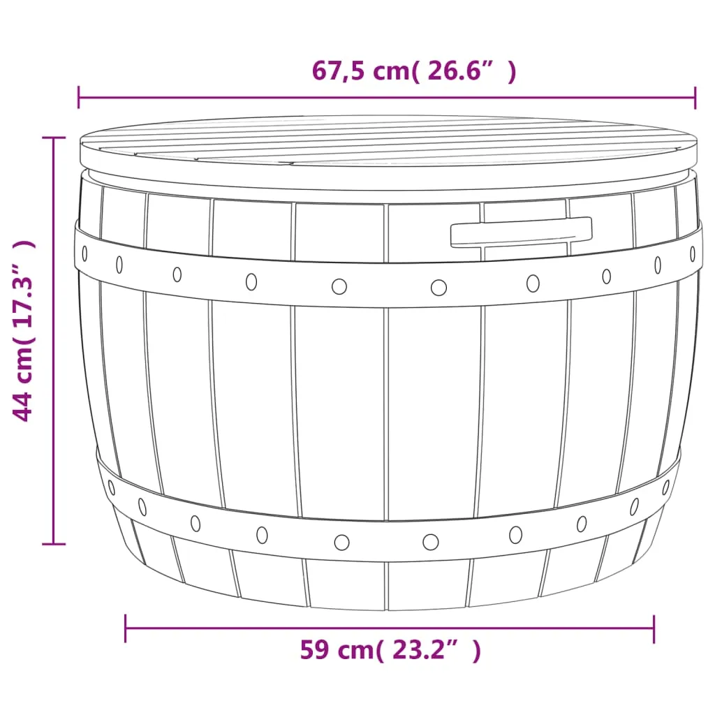 3-in-1 Garden Storage Box Light Brown Polypropylene