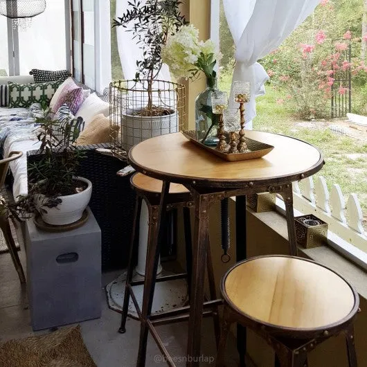 3 pcs Antique Table and Chairs Set