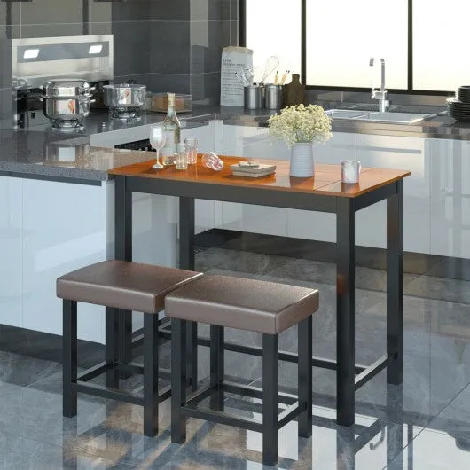 3 Piece Set Pub Dining Table with Stools