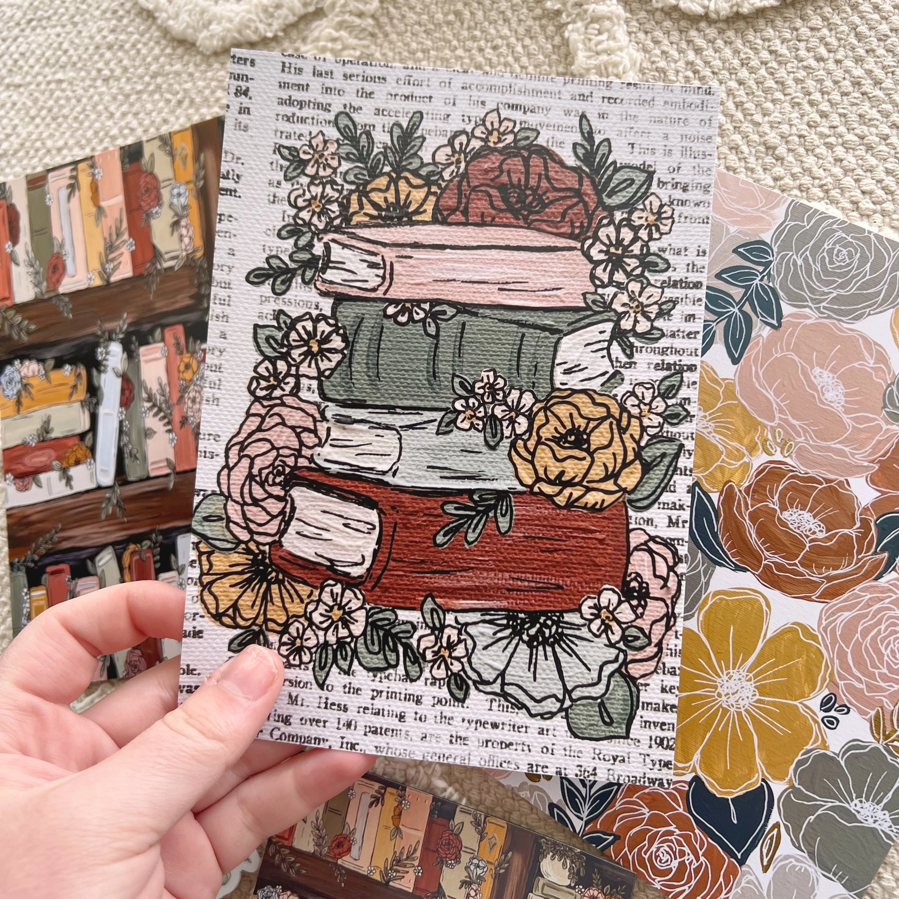 #30 Bookshelf Florals Art Print Bundle Set of 5