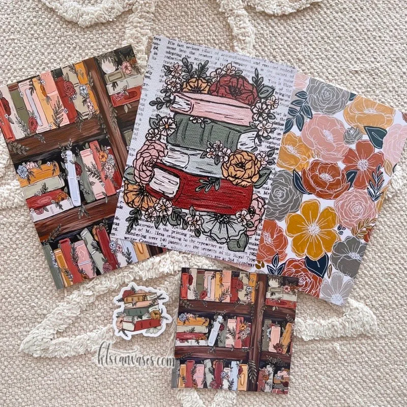 #30 Bookshelf Florals Art Print Bundle Set of 5