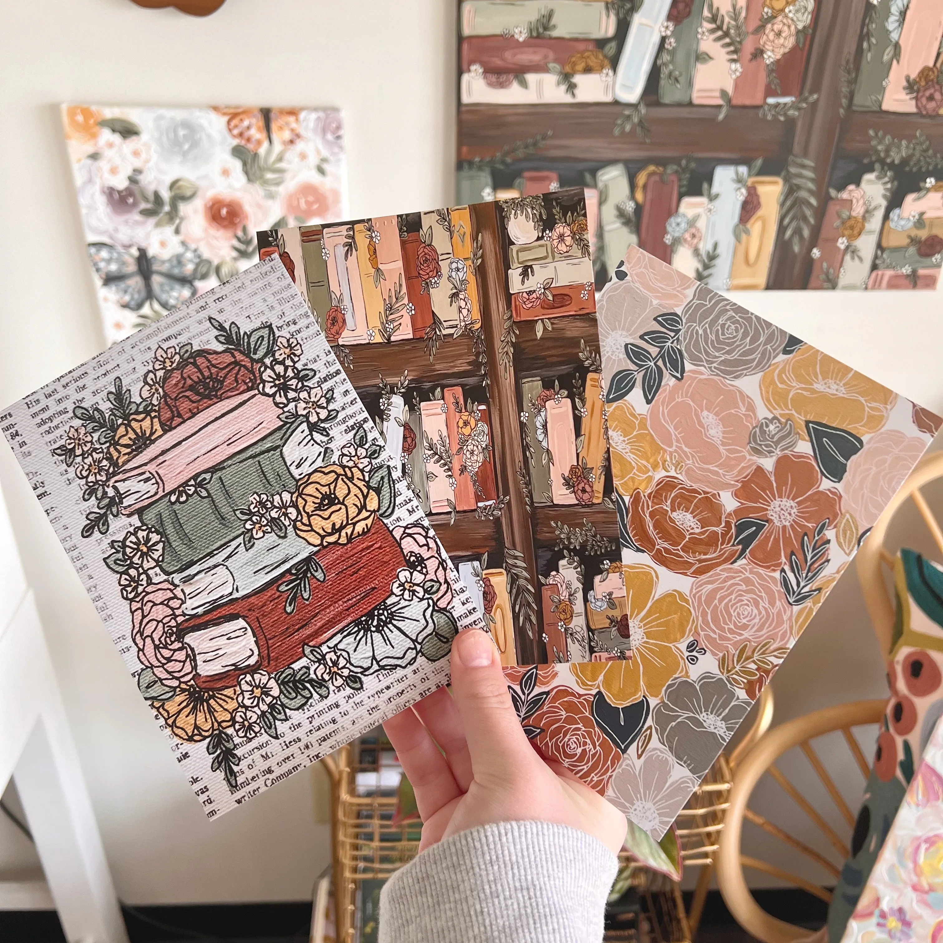 #30 Bookshelf Florals Art Print Bundle Set of 5