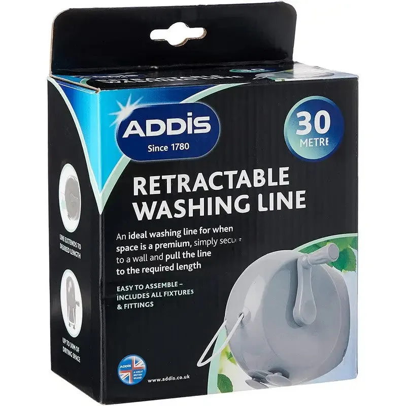 Addis Retractable Washing Line - Graphite Grey - 15 & 30 Meters