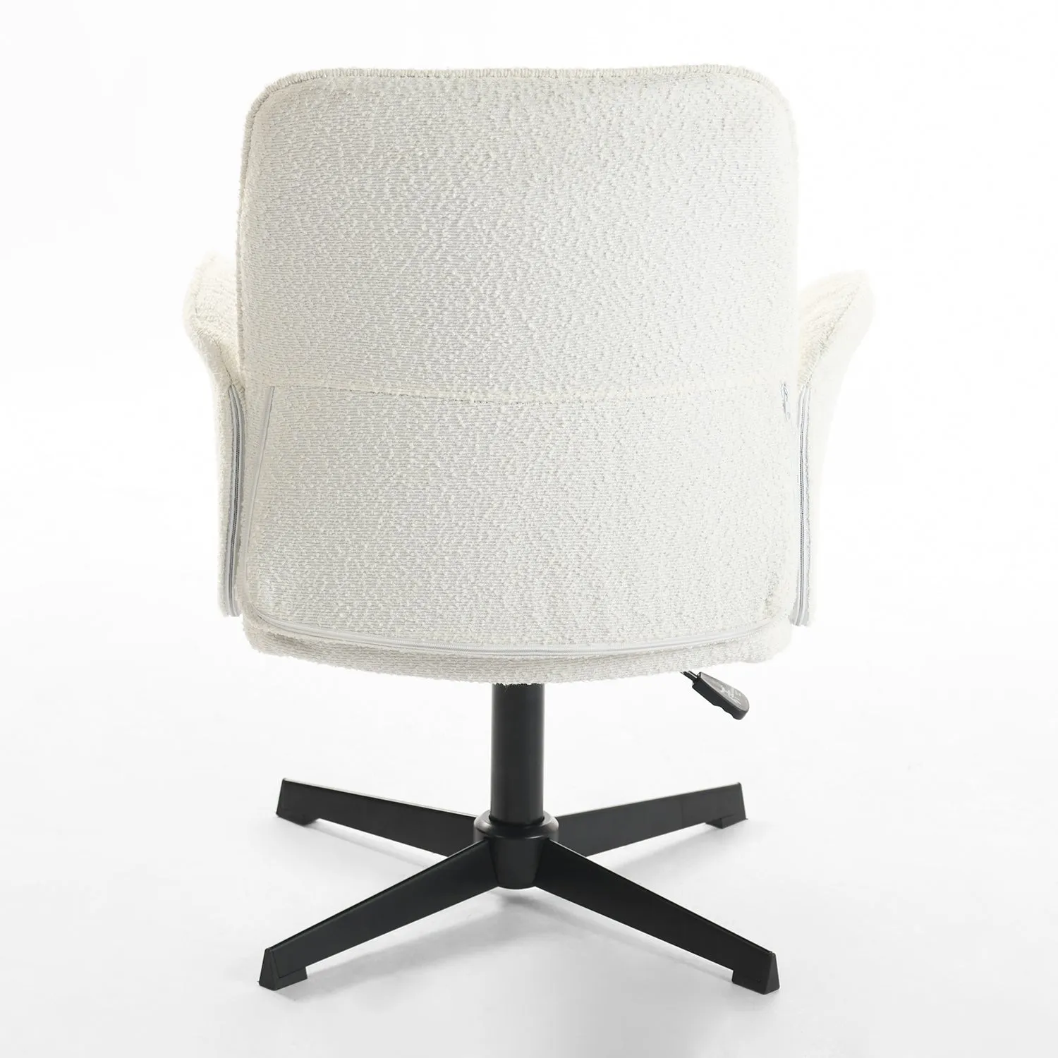 Adjustable Height Swivel Office Chair with Arms in Beige - Homy Casa