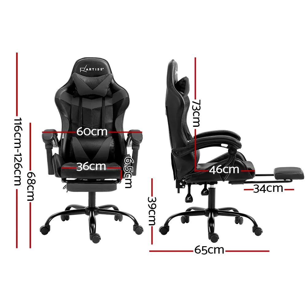 Adjustable High-Back Gaming Office Chair with Footrest - Artiss