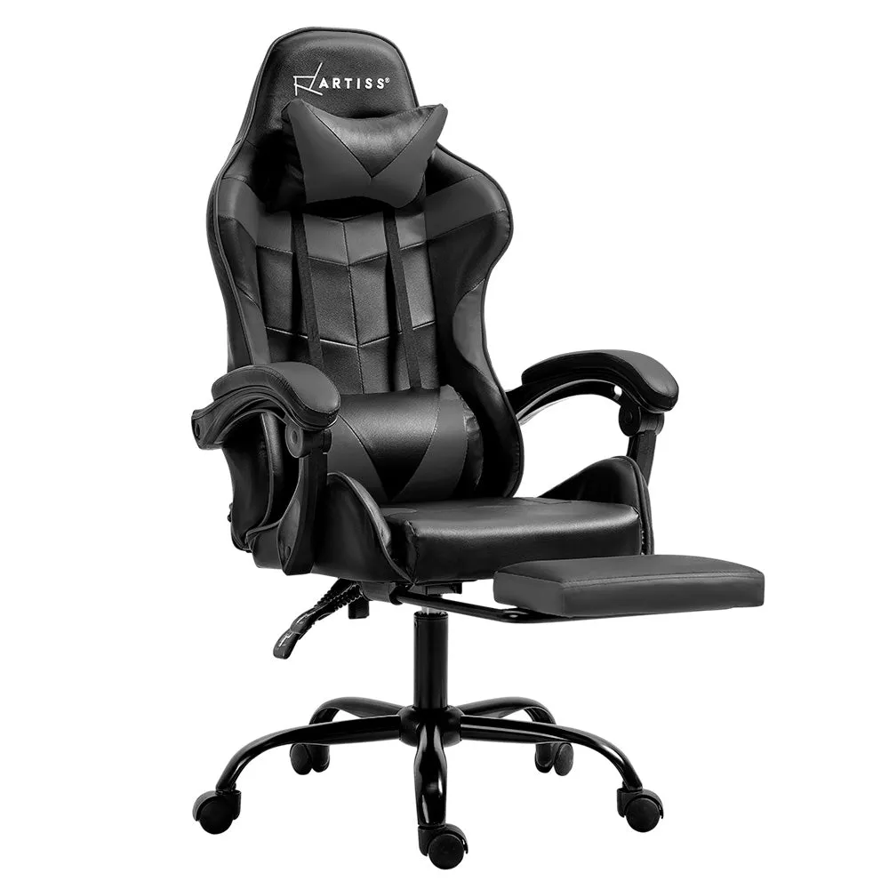 Adjustable High-Back Gaming Office Chair with Footrest - Artiss