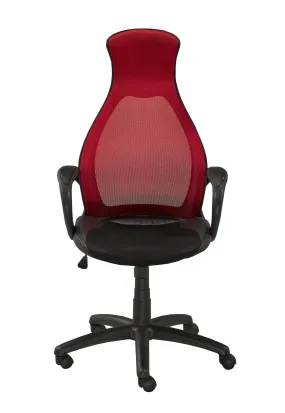 Adjustable Mesh Back Office Chair in Black and Red