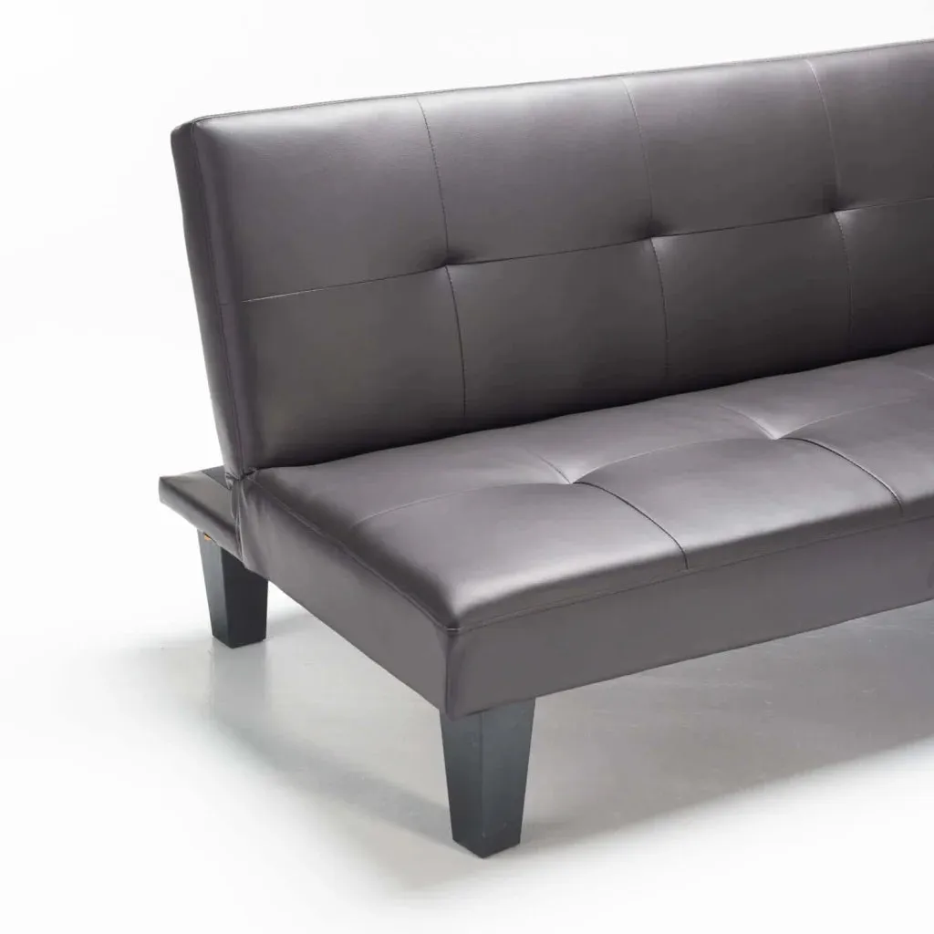 ALLAN LEATHER TOUCH SLEEPER COUCH