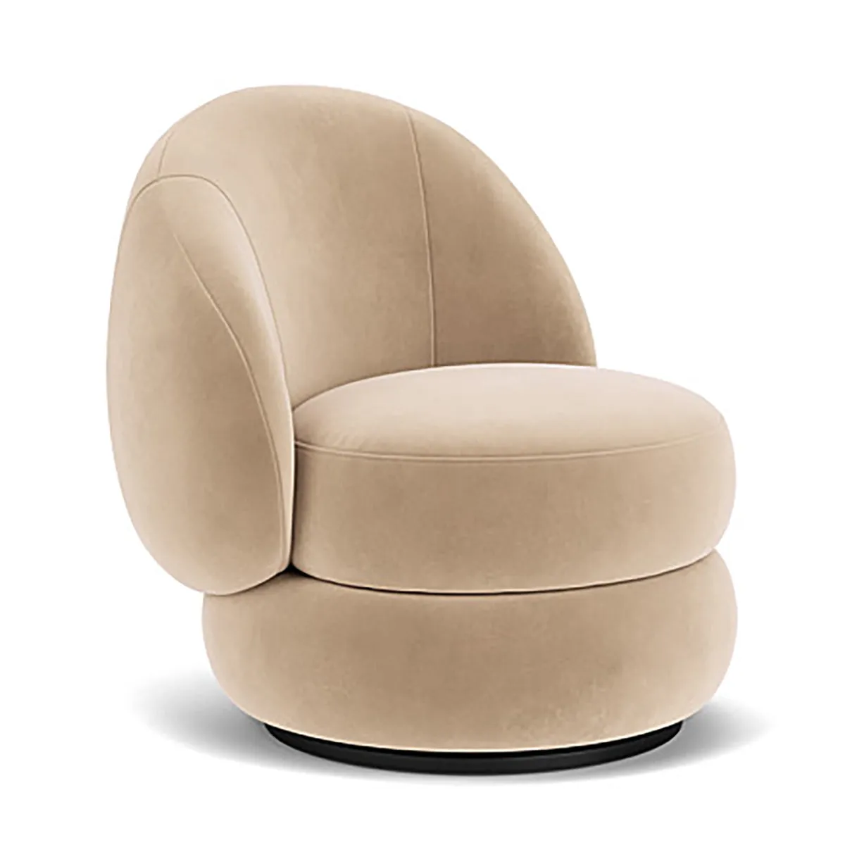 Alma Velvet Swivel Armchair
