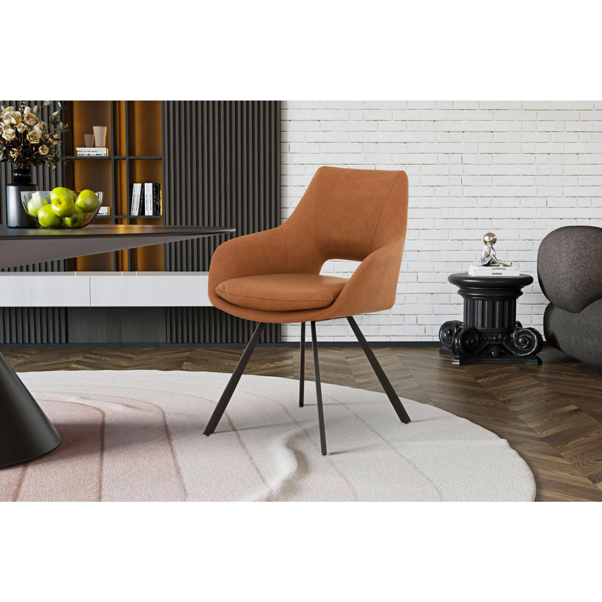 Amaze Upholstered Side Chair - Cognac - (D620118723SHCS)