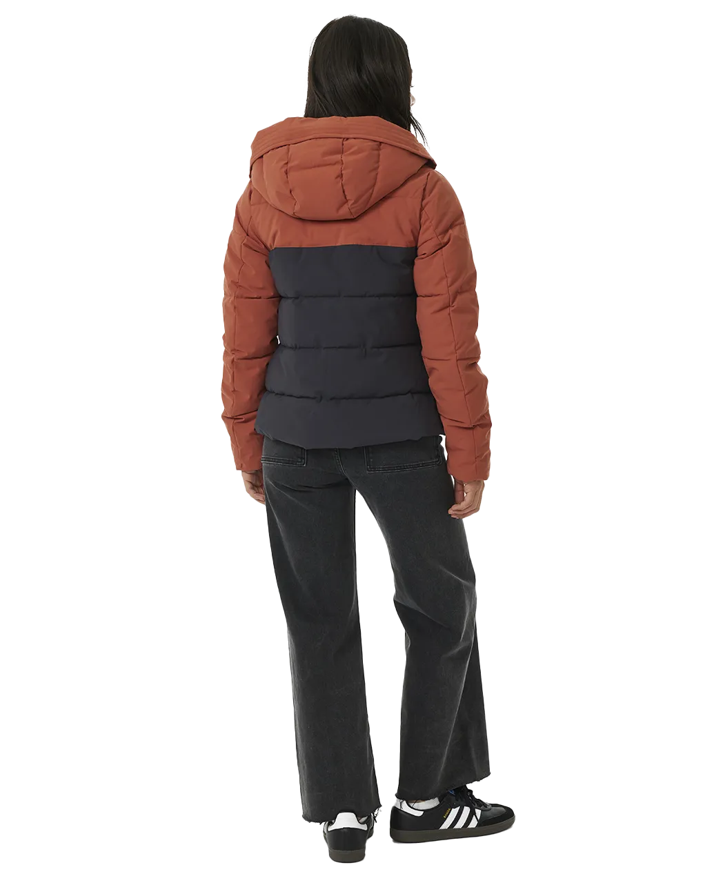 Anti-Series Contrast Tech Jacket in Rust