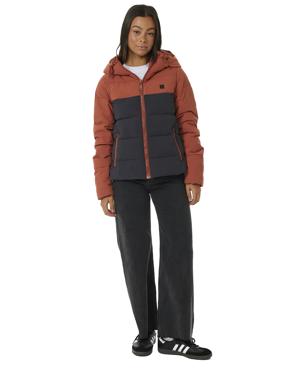 Anti-Series Contrast Tech Jacket in Rust