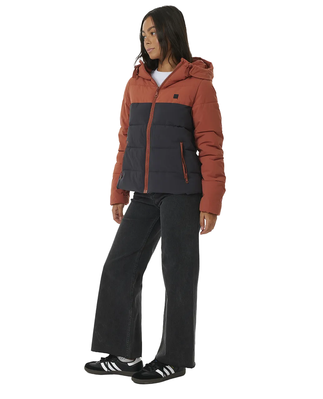Anti-Series Contrast Tech Jacket in Rust