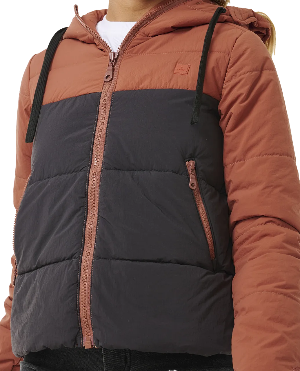 Anti-Series Contrast Tech Jacket in Rust