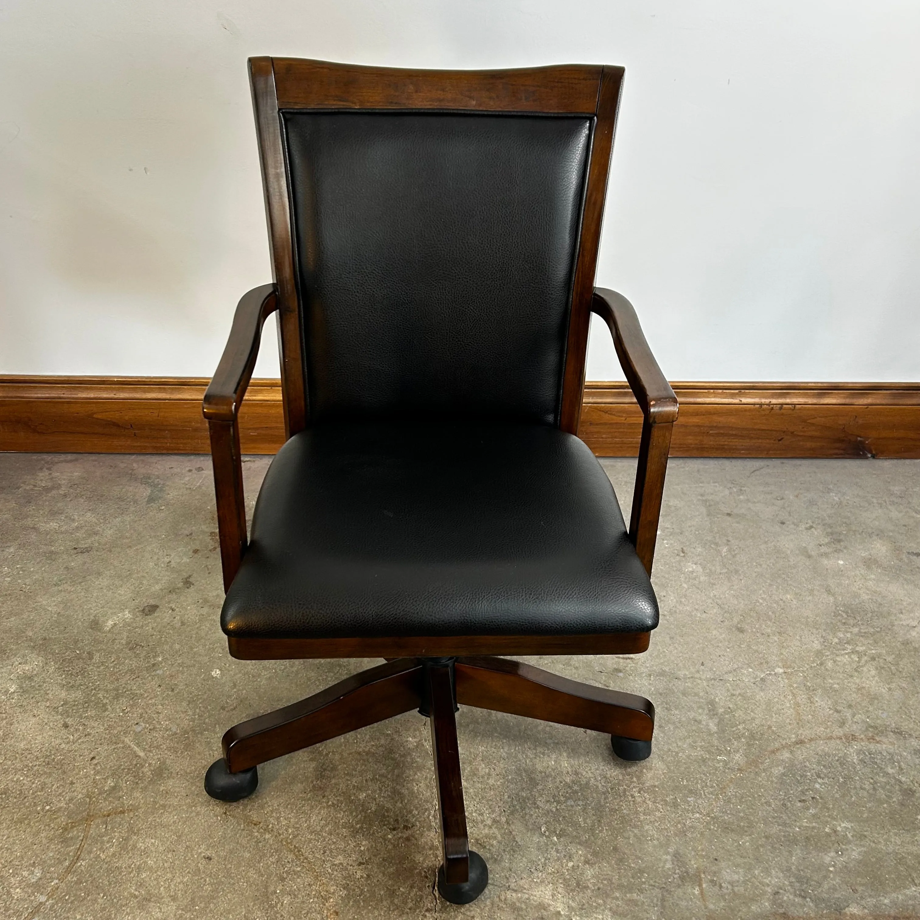 Ashely Furniture office arm chair, Leather, Swivel, Casters