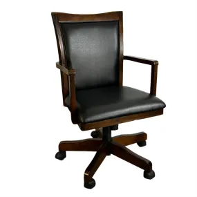 Ashely Furniture office arm chair, Leather, Swivel, Casters