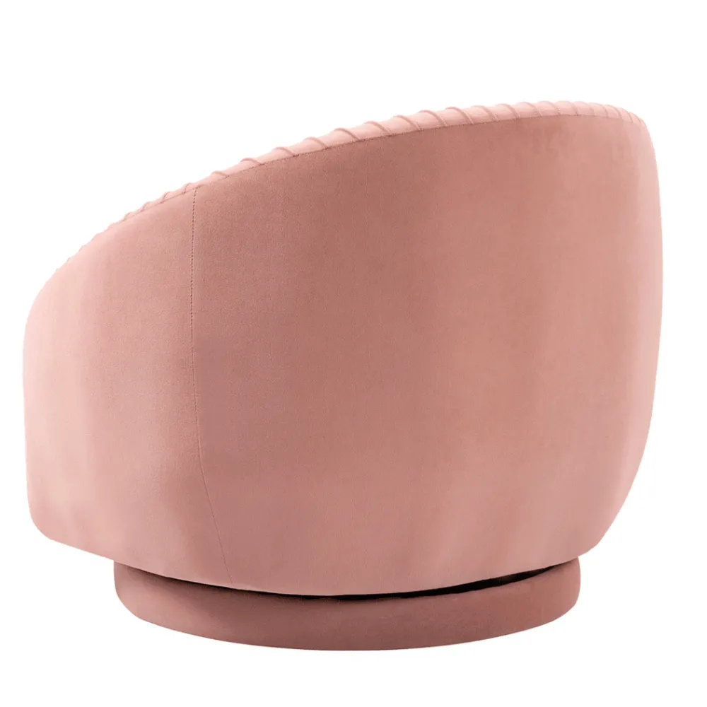 Barrel Arm Chair Embossing Fleece Upholstered Accent Sofa Chair