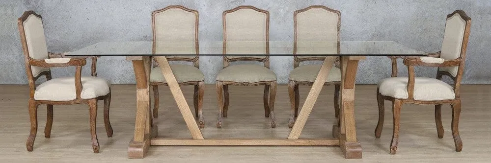 Berkeley Glass Top & Duke 8 Seater Dining Set
