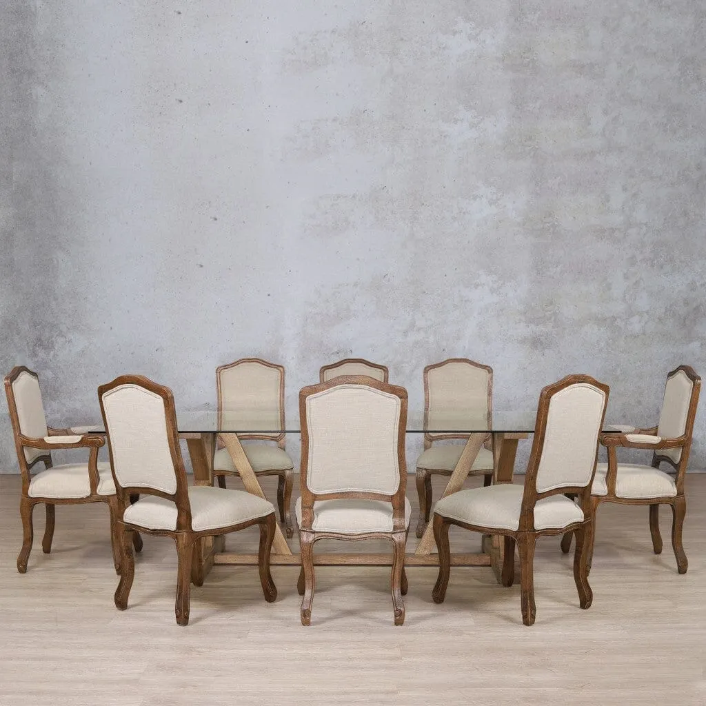 Berkeley Glass Top & Duke 8 Seater Dining Set