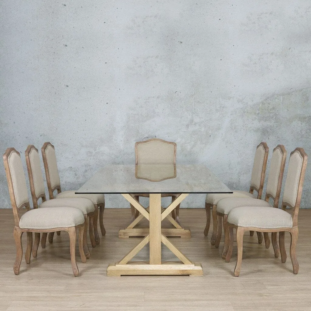 Berkeley Glass Top & Duke 8 Seater Dining Set