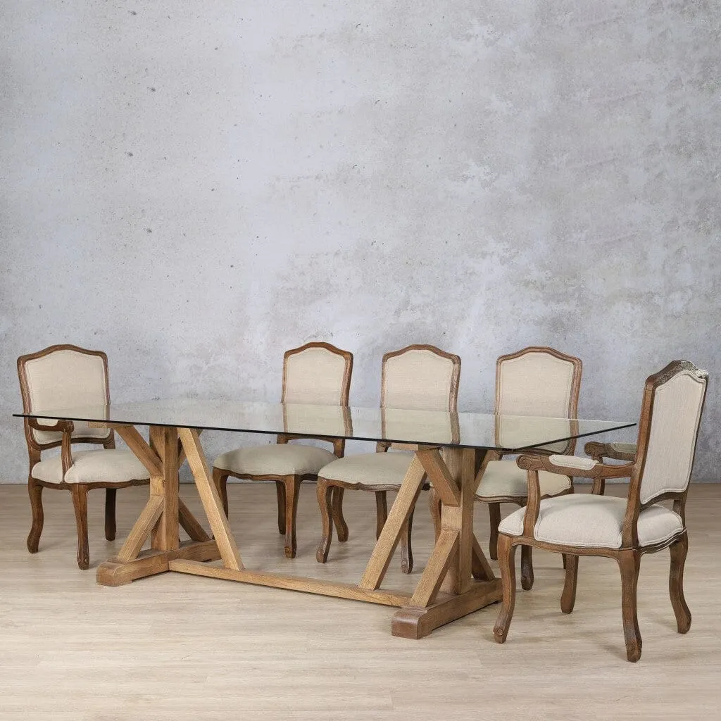 Berkeley Glass Top & Duke 8 Seater Dining Set