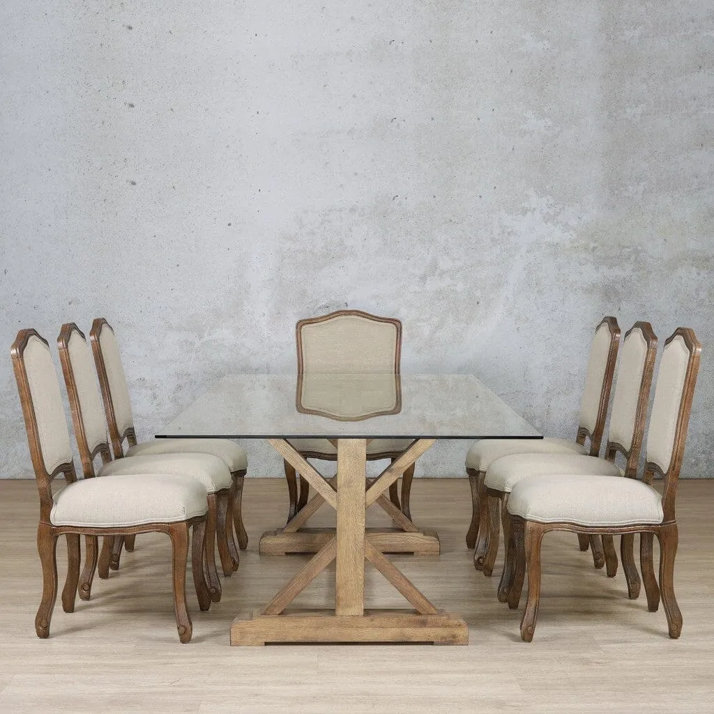 Berkeley Glass Top & Duke 8 Seater Dining Set