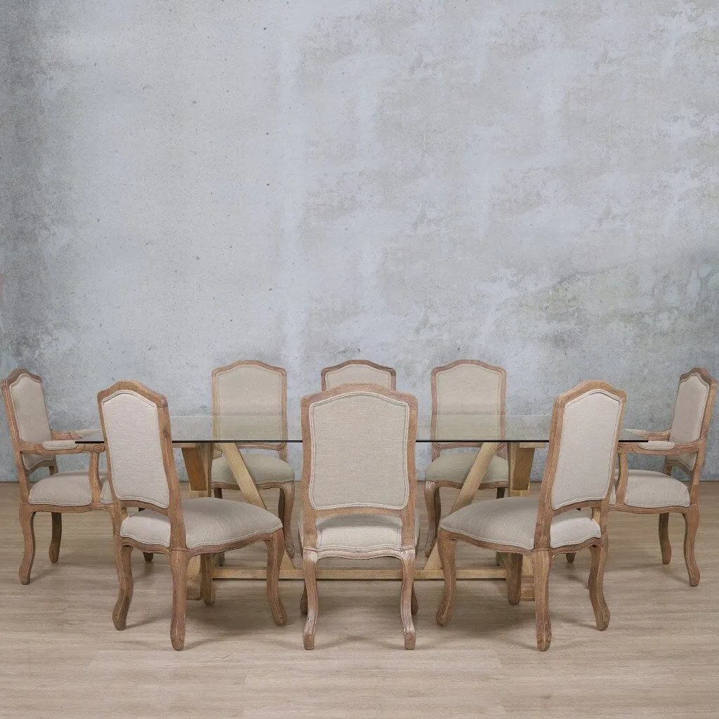 Berkeley Glass Top & Duke 8 Seater Dining Set