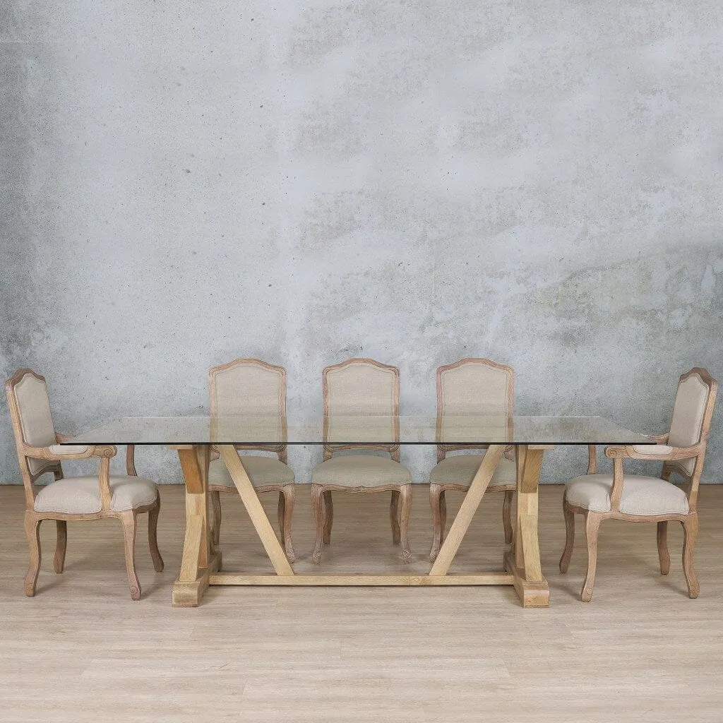 Berkeley Glass Top & Duke 8 Seater Dining Set