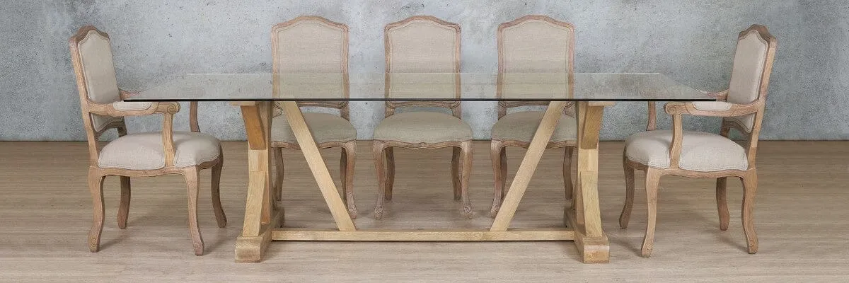 Berkeley Glass Top & Duke 8 Seater Dining Set
