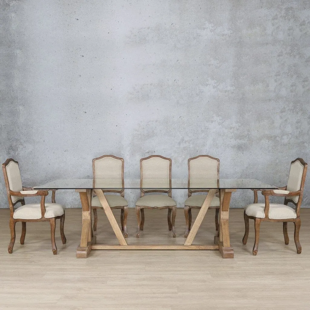 Berkeley Glass Top & Duke 8 Seater Dining Set