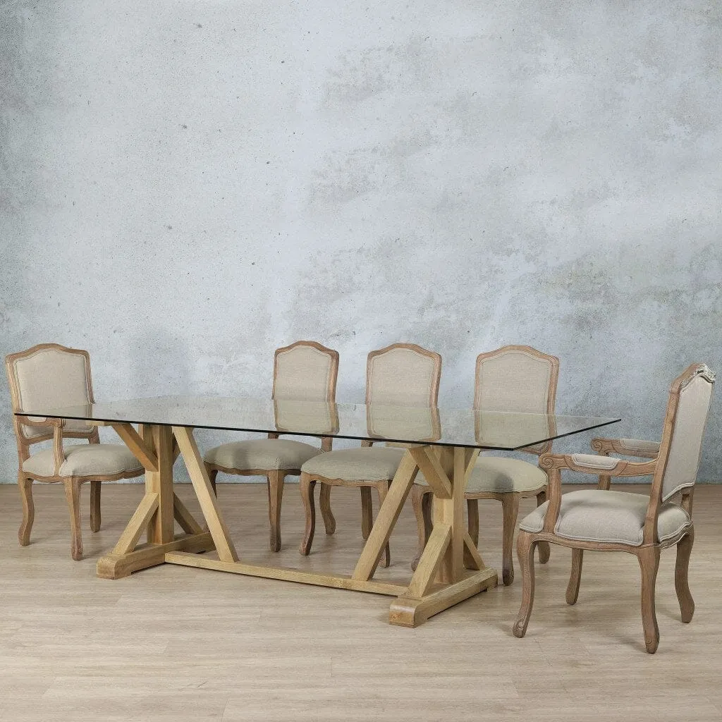 Berkeley Glass Top & Duke 8 Seater Dining Set