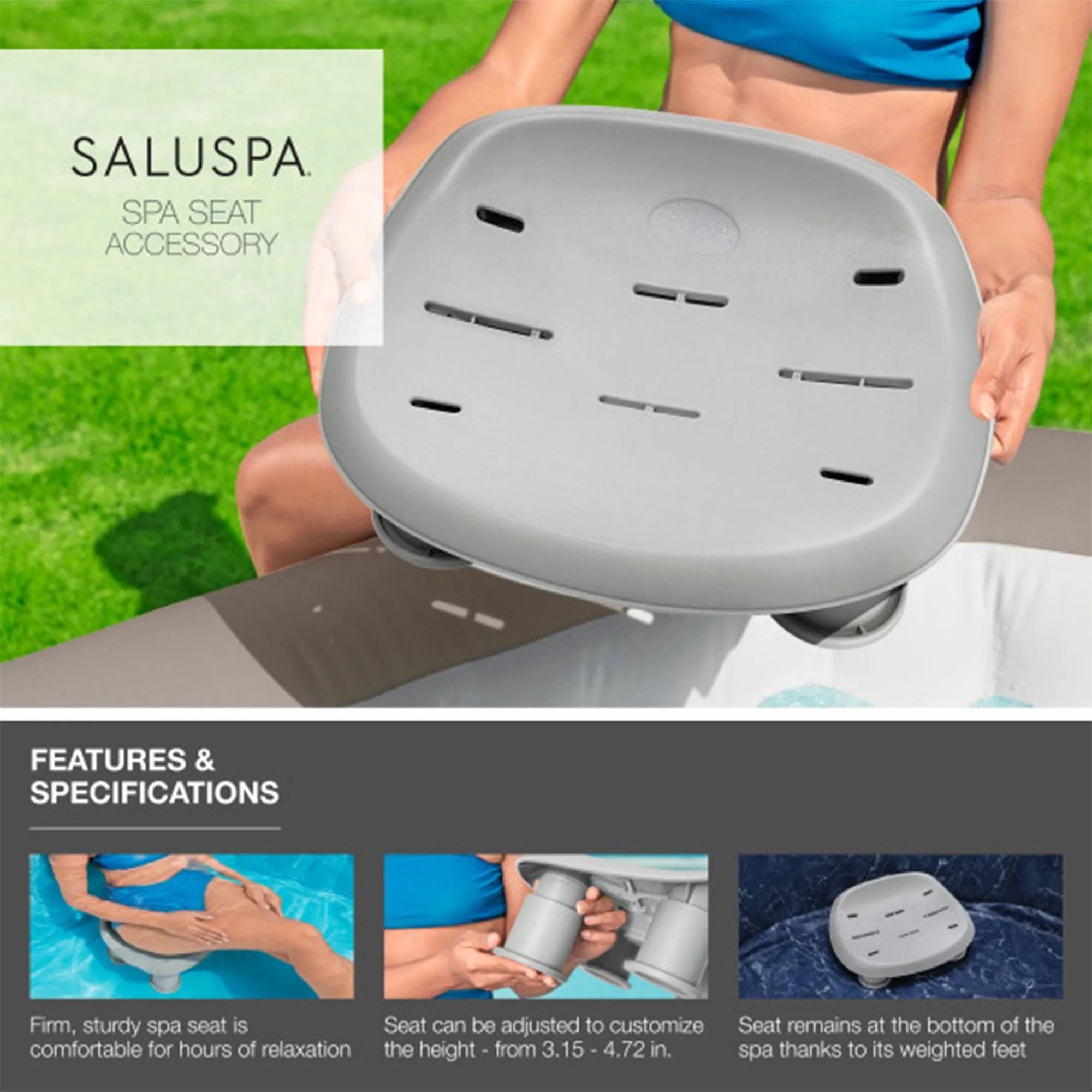 Bestway SaluSpa Milan AirJet Inflatable Hot Tub w/6 SaluSpa Spa Seat & 6 Pillows